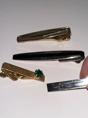 Vintage Tie Clips & Tie Bars Lot of 4 Retro Men's Accessories Nippy Clip England